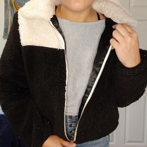Black+White Teddy Jacket